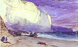 Richard Parkes Bonington Paintings - The Undercliff by Richard Parkes Bonington